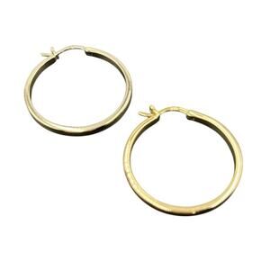 Sterling Silver Vermeil 925 Hoop‎ Pierced Earrings 3mm, 6.1 grams